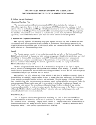 molson coors brewing  200710K