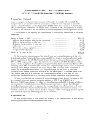 molson coors brewing  200710K