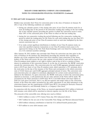 molson coors brewing  200710K