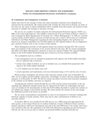 molson coors brewing  200710K