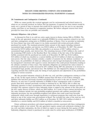 molson coors brewing  200710K