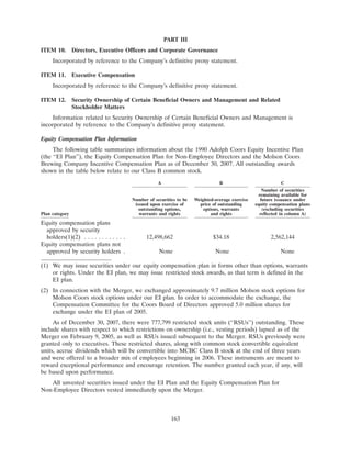 molson coors brewing  200710K