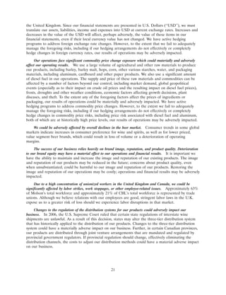 molson coors brewing  200710K