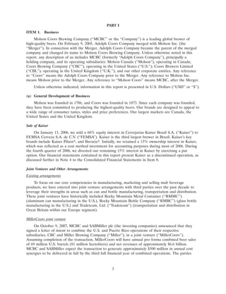 molson coors brewing  200710K