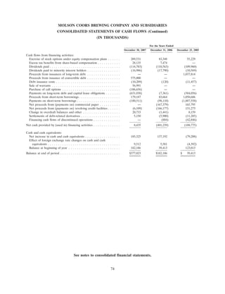 molson coors brewing  200710K