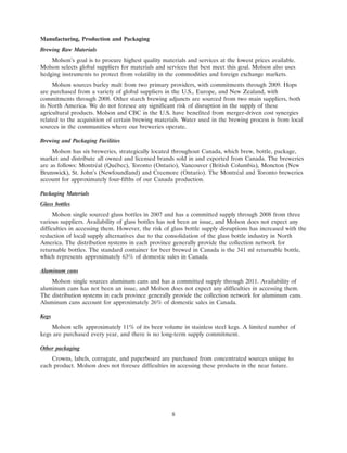 molson coors brewing  200710K