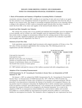 molson coors brewing  200710K