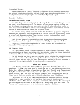 molson coors brewing  200710K