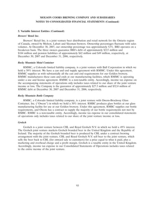 molson coors brewing  200710K