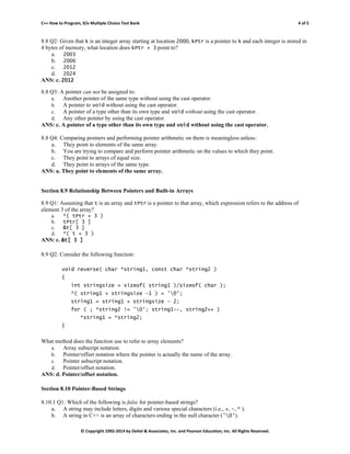 C++ How to Program Early Objects Version 9th Edition Deitel Test Bank | PDF