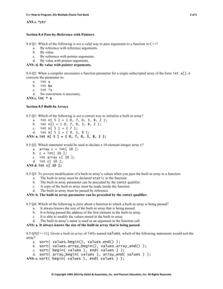 C++ How to Program Early Objects Version 9th Edition Deitel Test Bank | PDF