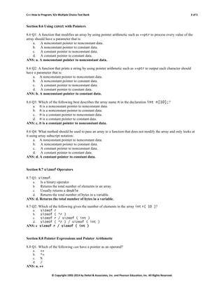 C++ How to Program Early Objects Version 9th Edition Deitel Test Bank | PDF