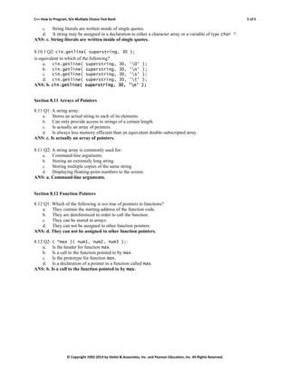 C++ How to Program Early Objects Version 9th Edition Deitel Test Bank | PDF