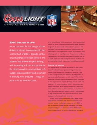 molson coors brewing  MOLSONCOORS_AR2004_EN
