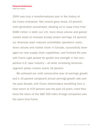 molson coors brewing  MOLSONCOORS_AR2004_EN