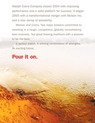 molson coors brewing  MOLSONCOORS_AR2004_EN