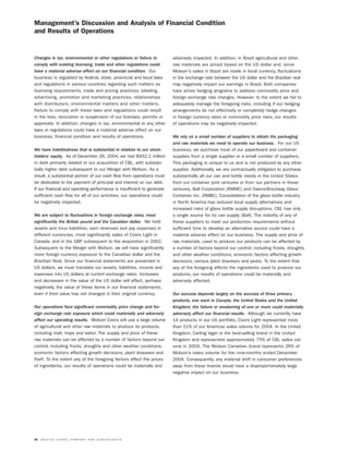 molson coors brewing  MOLSONCOORS_AR2004_EN