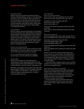 molson coors brewing  MOLSONCOORS_AR2004_EN