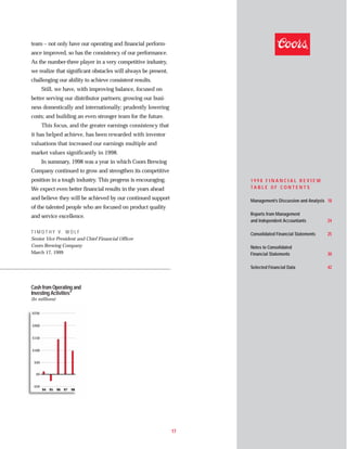 molson coors brewing  COORS_AR1998