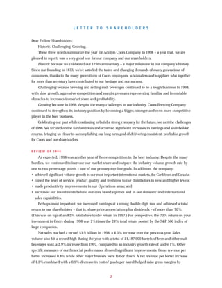 molson coors brewing  COORS_AR1998