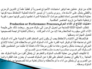 ‫إ‬ ً‫ا‬‫مدم‬ ً‫ا‬‫لفظي‬ ‫أو‬ ً‫ا‬‫وري‬ ‫م‬ ‫اونموذج‬ ‫مابات‬ ‫او‬ ‫موفير‬ ‫هما‬ ‫مامدي‬ ‫موفر‬ ‫م‬ ‫فالبد‬
‫الرمناي‬ ‫دوي‬ ‫ال‬ ‫ن‬
‫دماء‬ ‫االون‬ ‫مدن‬ ‫مثب‬ ‫ي‬ ‫والدفظي‬
,
‫فناظ‬ ‫اال‬ ‫لعمدينة‬ ‫اإلمنايت‬ ‫ميمنير‬ ‫أن‬ ‫بانندورا‬ ‫وينرى‬
‫نا‬ ‫مون‬ ‫ونببه‬
‫م‬ ‫نري‬‫ن‬‫مم‬ ‫نا‬‫ن‬ ‫مون‬ ‫نيس‬‫ن‬‫ول‬ ‫نا‬‫ن‬ ‫معدم‬ ‫نراي‬‫ن‬‫الم‬ ‫مابة‬ ‫ن‬‫ن‬‫االو‬ ‫نوايث‬‫ن‬ ‫نيم‬‫ن‬‫منظ‬ ‫نايت‬‫ن‬‫إم‬ ‫نم‬‫ن‬‫ض‬ ‫م‬ ‫نطة‬‫ن‬‫نش‬ ‫نة‬‫ن‬‫ممدي‬
‫نة‬‫ن‬‫قوي‬
‫مبة‬ ‫المد‬ ‫العناغر‬ ‫ماويد‬ ‫م‬ ‫ناممة‬ ‫ارمباطية‬
.
•
‫الحركي‬ ‫األداء‬ ‫أو‬ ‫اإلنتاج‬ ‫عمليات‬
Production or Performance Processes
‫غريح‬ ‫ودوك‬ ‫إل‬ ‫الرموز‬ ‫ويب‬ ‫م‬ ‫م‬ ‫لدنمذجة‬ ‫الثالثة‬ ‫العمدية‬ ‫طدب‬ ‫م‬
.
‫ذلنك‬ ‫مند‬ ‫ويع‬
‫طبيعنة‬ ‫مدن‬
‫ن‬ ‫ل‬ ‫الراجعنة‬ ‫رذية‬ ‫ال‬ ‫ال‬ ‫واو‬ ‫رمات‬ ‫ال‬ ‫أياء‬ ‫م‬ ‫البد‬ ‫وهنا‬ ‫ظ‬ ‫المال‬ ‫به‬ ‫ويقو‬ ‫الذي‬ ‫اوياء‬
‫ا‬ ‫ي‬
‫ا‬ ‫وغقد‬ ‫ارات‬ ‫الم‬ ‫عديب‬ ‫ل‬
.
‫م‬ ‫البدنينة‬ ‫القندرت‬ ‫عدم‬ ‫المن‬ ‫لندى‬ ‫يدون‬ ‫أن‬ ‫يمب‬ ‫فاظ‬ ‫واال‬ ‫باه‬ ‫االن‬ ‫إل‬ ‫فباإلضافة‬
‫المندوك‬ ‫أياء‬ ‫دن‬
‫إمن‬ ‫فنان‬ ‫نه‬ ‫ظ‬ ‫مال‬ ‫منم‬ ‫النذي‬ ‫المندوك‬ ‫أياء‬ ‫مدن‬ ‫القدرت‬ ‫لديه‬ ‫وفر‬ ‫م‬ ‫لم‬ ‫فإذا‬ ‫ه‬ ‫نمذج‬ ‫مم‬ ‫الذي‬
‫ناج‬ ‫اإلن‬ ‫ايت‬
‫عدمني‬ ‫الم‬ ‫من‬ ‫طدبننا‬ ‫إذا‬ ‫فعالنة‬ ‫اوياء‬ ‫دة‬ ‫مر‬ ‫مدون‬ ‫ما‬ ‫ومايت‬ ‫واضح‬ ‫بشدب‬ ‫دث‬ ‫ي‬ ‫لم‬ ‫رمي‬ ‫ال‬
‫مقديند‬
‫ننننننوذج‬‫ن‬‫النم‬ ‫نننننن‬‫ن‬‫م‬ ‫نننننناهدمه‬‫ن‬‫مش‬ ‫نننننند‬‫ن‬‫بع‬ ‫ننننننرت‬‫ن‬‫مباش‬ ‫ننننننوب‬‫ن‬‫المرغ‬ ‫نننننندوك‬‫ن‬‫الم‬
. .
‫ا‬ ‫مأيية‬ ‫م‬ ‫الفري‬ ‫مد‬ ‫ي‬ ‫أن‬ ‫هو‬ ‫عدم‬ ‫وال‬ ‫المدوك‬ ‫ماب‬ ‫ام‬ ‫ممدية‬ ‫م‬ ‫افي‬ ‫الن‬ ‫دف‬ ‫فال‬ ‫إذا‬
‫مند‬ ‫لمدوك‬
‫اجة‬ ‫ال‬
,
‫الفدن‬ ‫هنذه‬ ‫نان‬ ‫ي‬ ‫أو‬ ‫منب‬ ‫ف‬ ‫المندوك‬ ‫من‬ ‫فدرت‬ ‫مد‬ ‫عدم‬ ‫الم‬ ‫ب‬ ‫ي‬ ‫أن‬ ‫يدفي‬ ‫وال‬
‫وإنمنا‬ ‫رت‬
‫اجب‬ ‫م‬ ‫ا‬ ‫ي‬ ‫ل‬ ‫مرمدت‬ ‫مرذية‬ ‫ال‬ ‫واو‬ ‫ه‬ ‫ظ‬ ‫مال‬ ‫مم‬ ‫ما‬ ‫أياء‬ ‫م‬ ‫مد‬ ‫ي‬ ‫أن‬ ‫الضروري‬ ‫م‬
‫معديب‬
‫وغقده‬ ‫المدوك‬
.
 