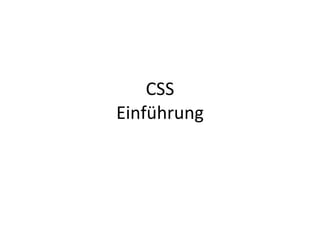 CSS Einführung 