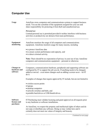 autozone CodeofConductFY2008_English