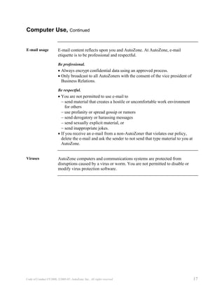 autozone CodeofConductFY2008_English