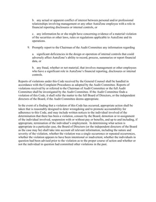 autozone  Ethicsmodel