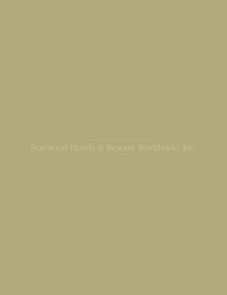 Starwood Hotels & Resorts Worldwide, Inc.
 