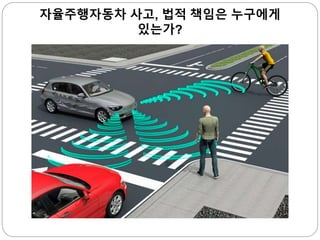 자율주행자동차 사고, 법적 책임은 누구에게
있는가?
 