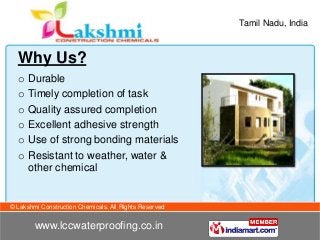 Grouting Materials by Lakshmi Construction Chemicals Coimbatore