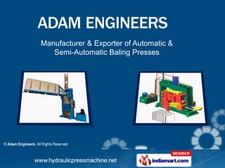 Manufacturer & Exporter of Automatic &
   Semi-Automatic Baling Presses
 