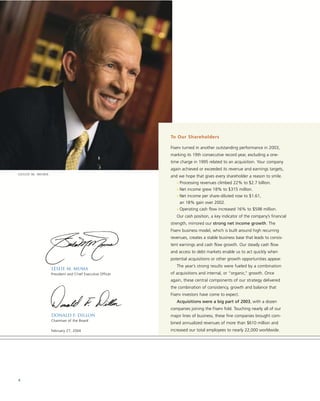 fiserv annual reports 2003