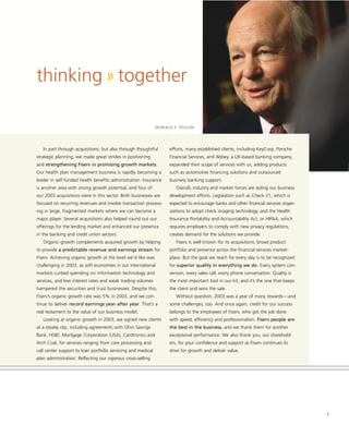 fiserv annual reports 2003