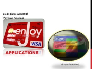 Credit Cards with RFID
(Paywave function)




  APPLICATIONS

                         Octopus (Smart Card)
 
