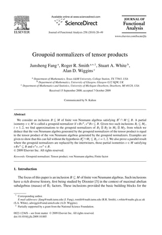 Journal Of Functional Analysis Volume 258 Issues 1 2 3 4 A Connes | PDF