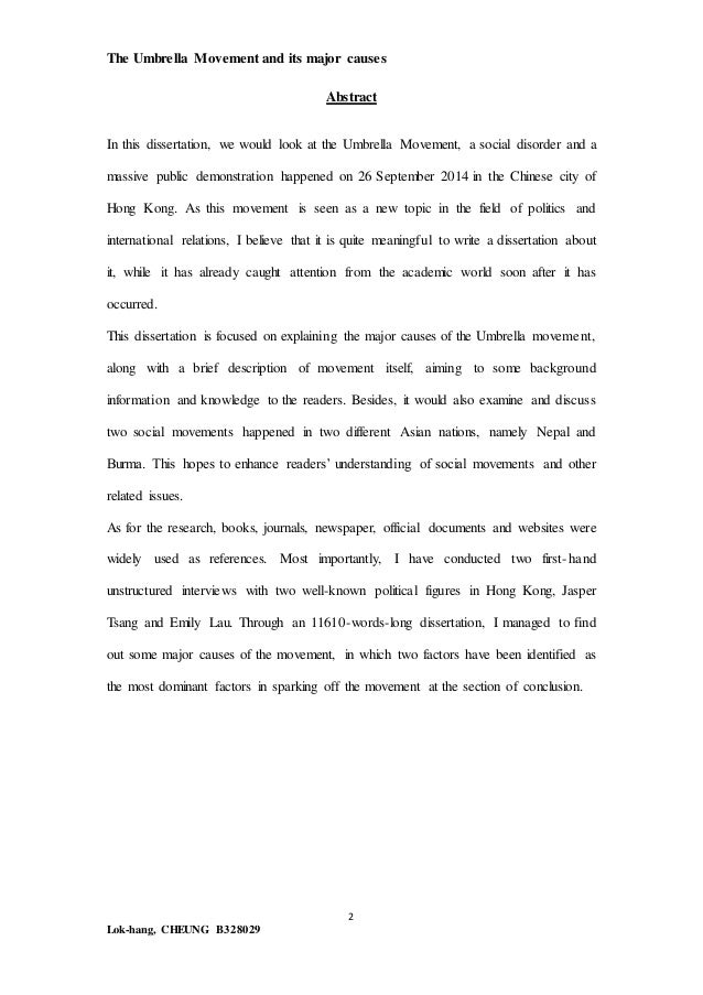 Final year dissertation