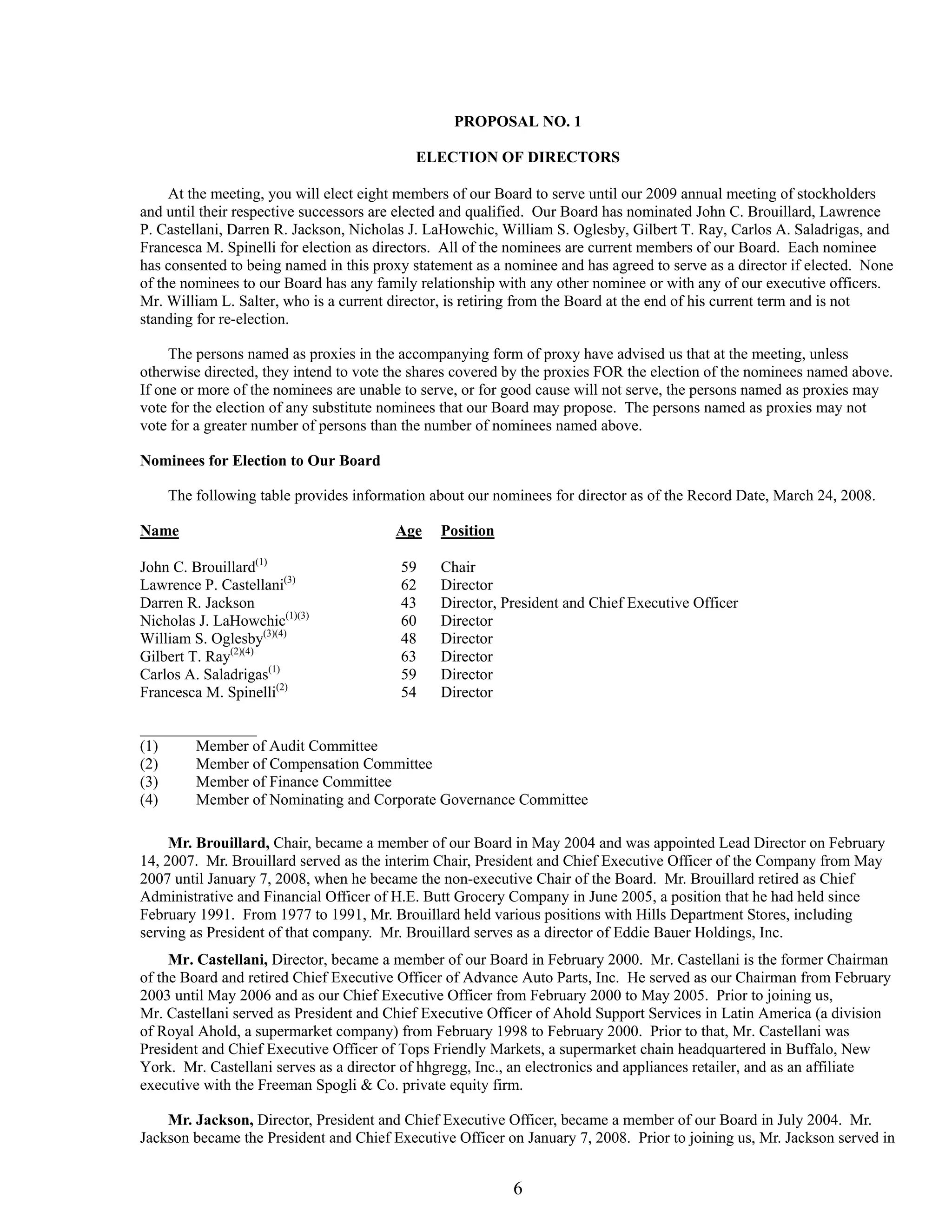 advance auto parts 2008_proxy