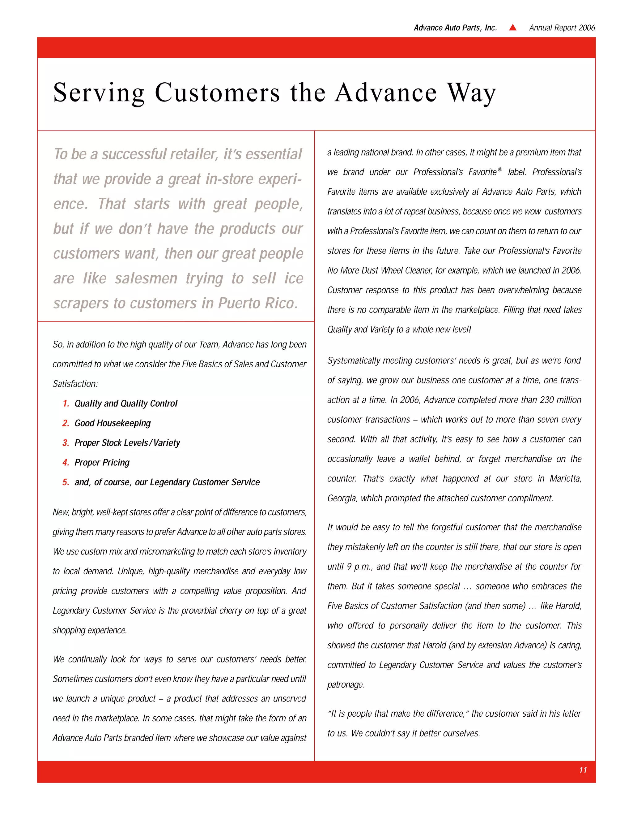 advance auto parts 2006AnnualReport