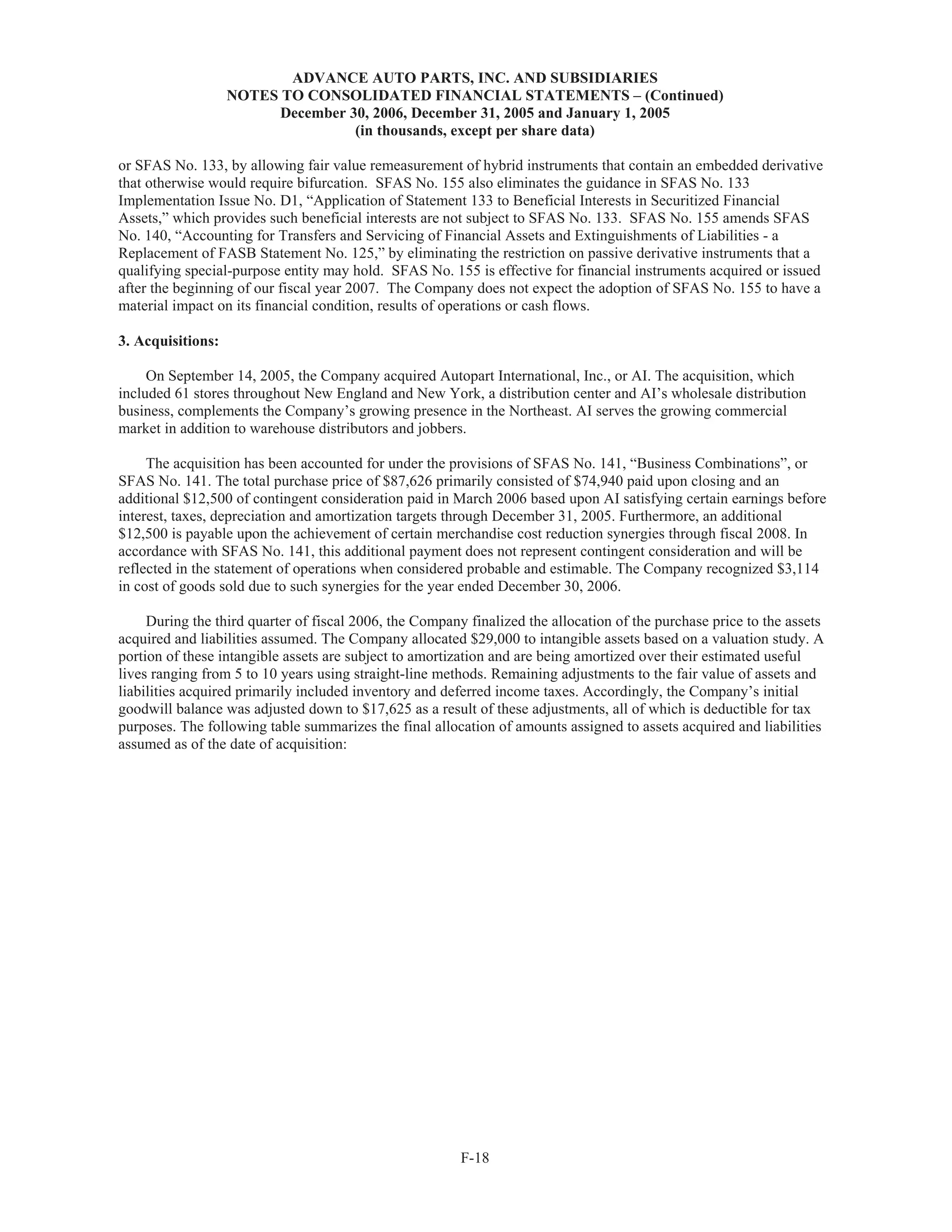 advance auto parts 2006AnnualReport