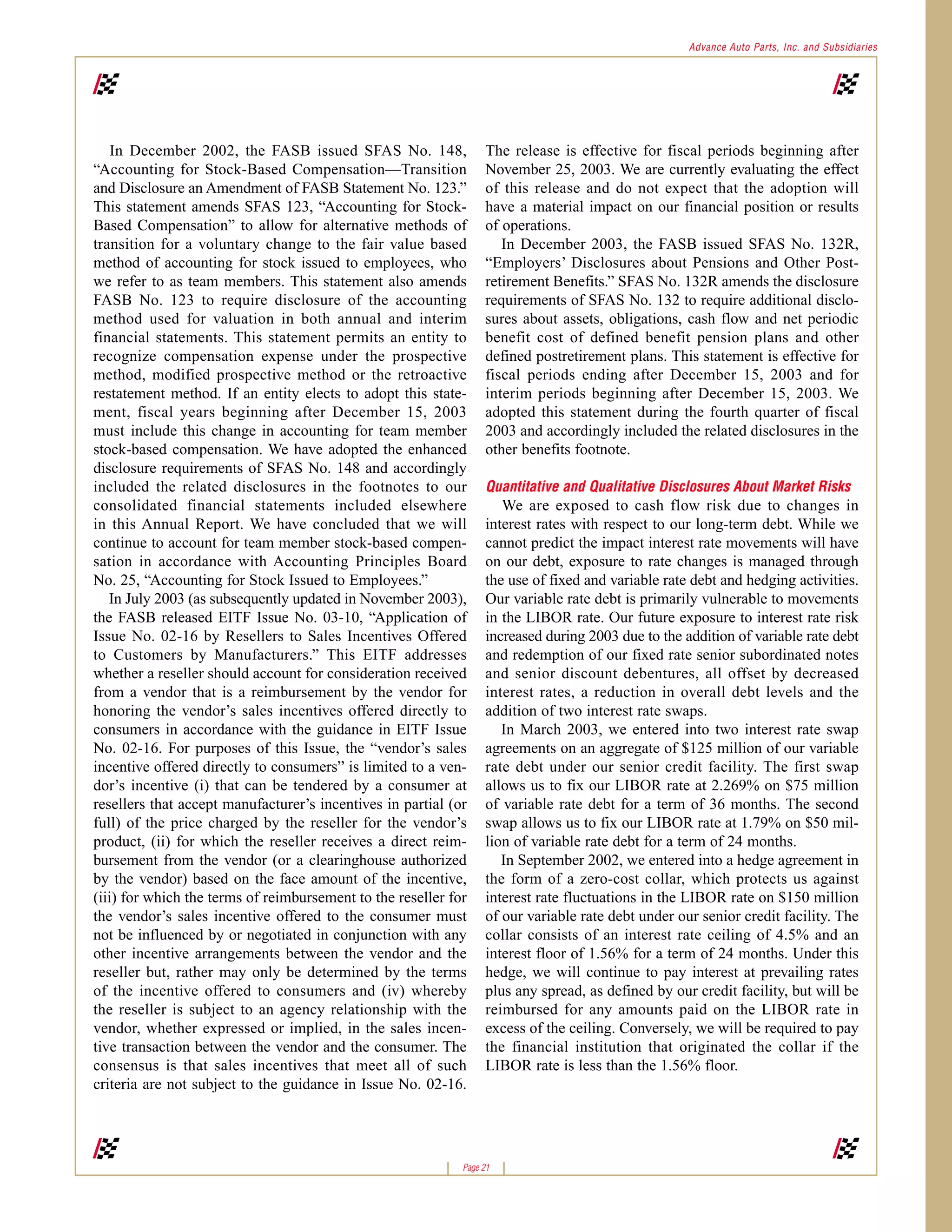 advance auto parts 2003_ar