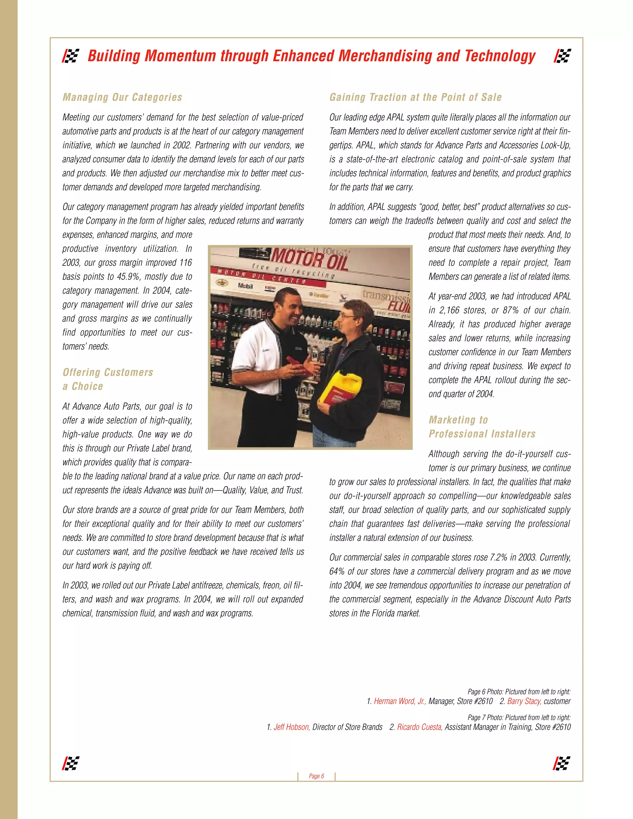 advance auto parts 2003_ar