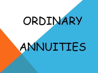 ORDINARY
ANNUITIES
 