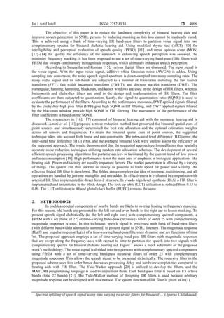 Spectral splitting of speech signal using time varying recursive ...
