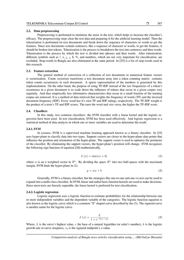Comparison analysis of Bangla news articles classification using ...