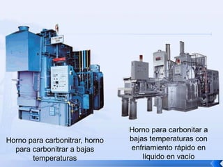 Horno para carbonitar a
Horno para carbonitrar, horno   bajas temperaturas con
  para carbonitrar a bajas      enfriamiento rápido en
       temperaturas                 líquido en vacío
 