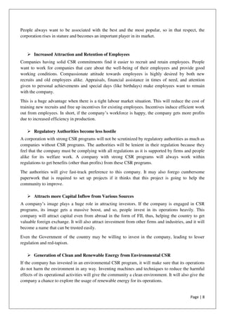 Project on corporate social responsibility | PDF