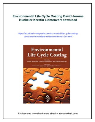 Environmental Life Cycle Costing David Jerome Hunkeler Kerstin ...