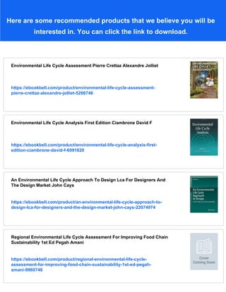 Environmental Life Cycle Costing David Jerome Hunkeler Kerstin ...